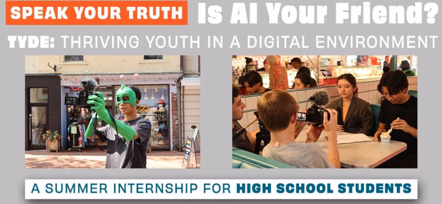 photo advertising summer film internship with photos of students learning filmmaking techniques